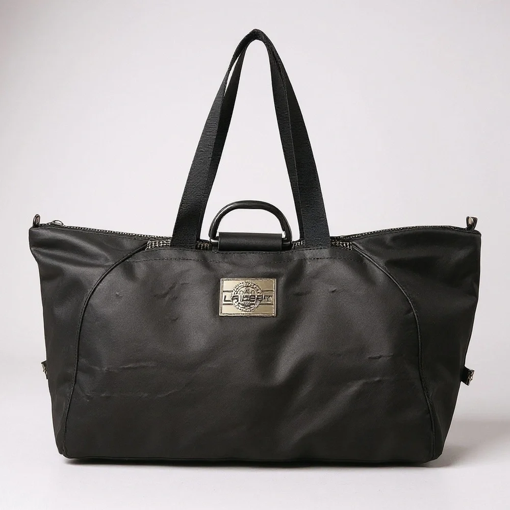 🎒 Vintage L.A. Gear Black Nylon Duffel Gym Bag – 90s Retro Sports Streetwear